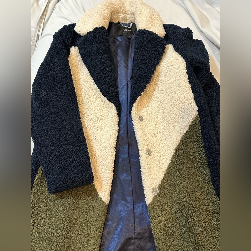 J. Crew Colorblock Sherpa Coat - Picture 15 of 16